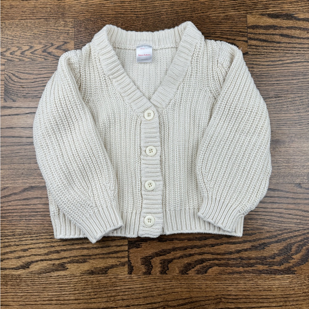 Hanna Andersson, off-white chunky knit cardigan US size 5